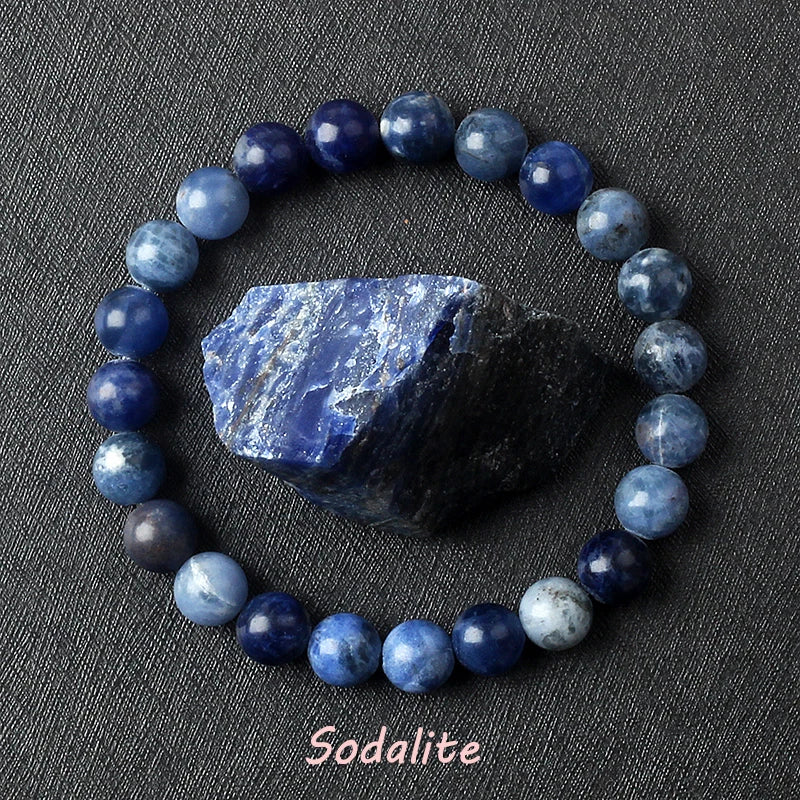 Pulsera de amatista genuina con cristales naturales para mujer, pulsera de amatista hecha de cuentas de piedra natural real, purificante para el cuerpo.