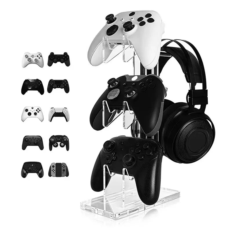 Universal Three-layer Headset Stand Game Console Stand Desktop Storage for All Headphones Handle Console Headphone Accessories