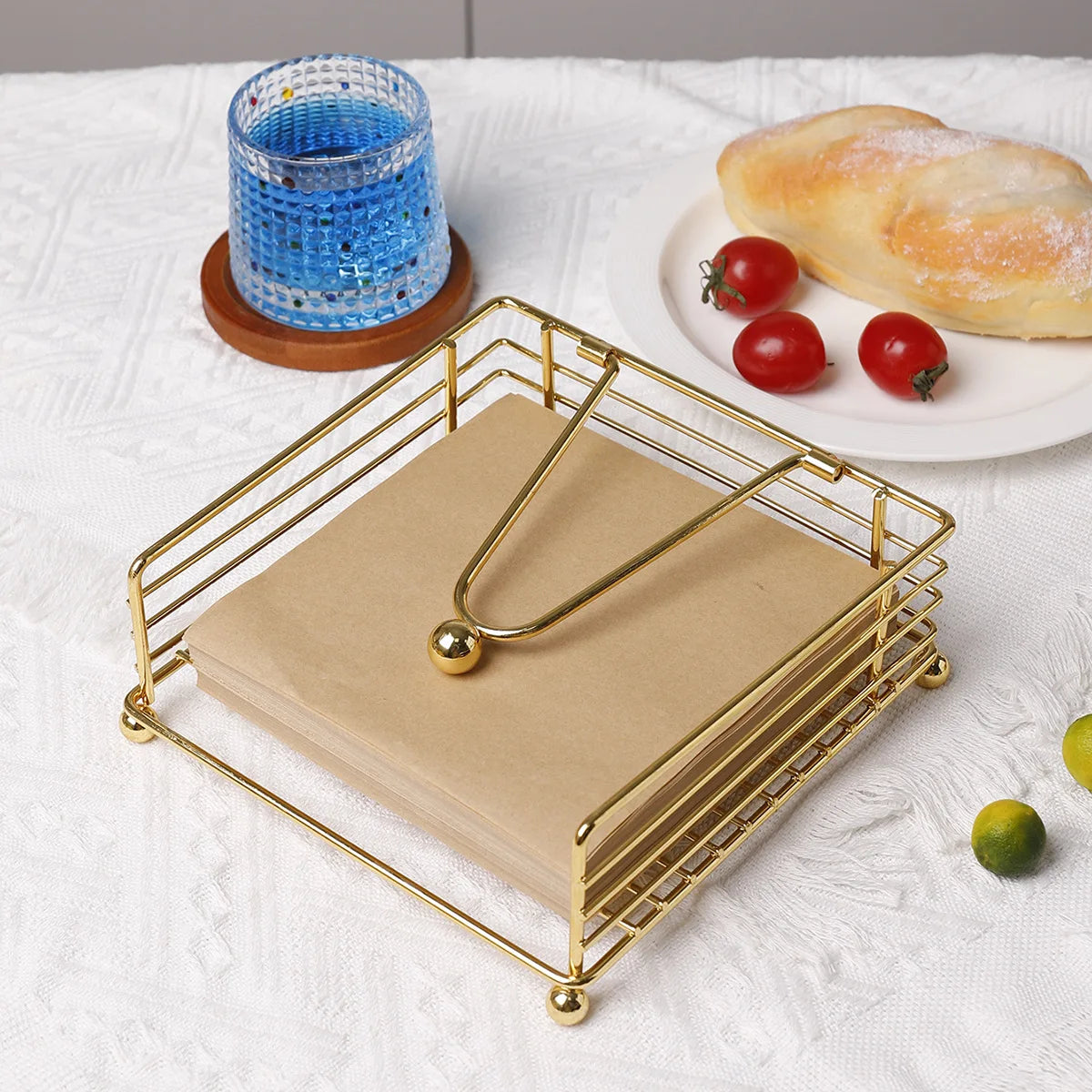 Napkin Holder, Suitable for Kitchen, Restaurant, and Outdoor Use, Matches Various Dining Room Decor Styles, Black,Gold