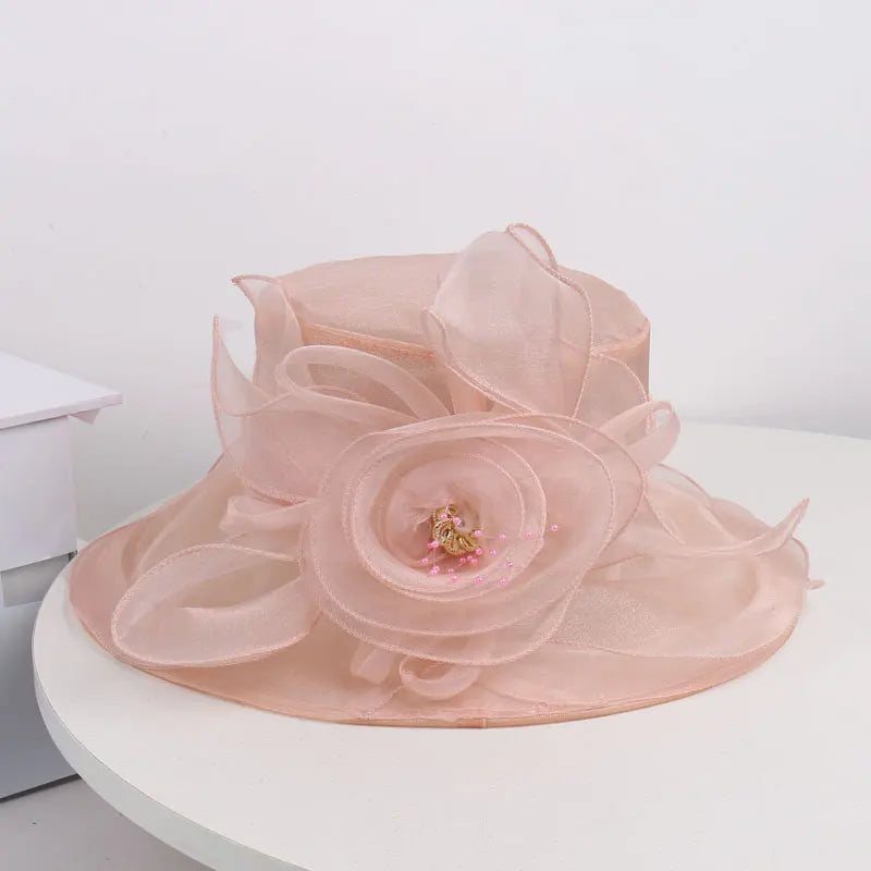 Fashionable Breathable Outdoor Travel Hat Elegant Floral Decoration Sunshade Cap Stylish Comfortable New Arrival