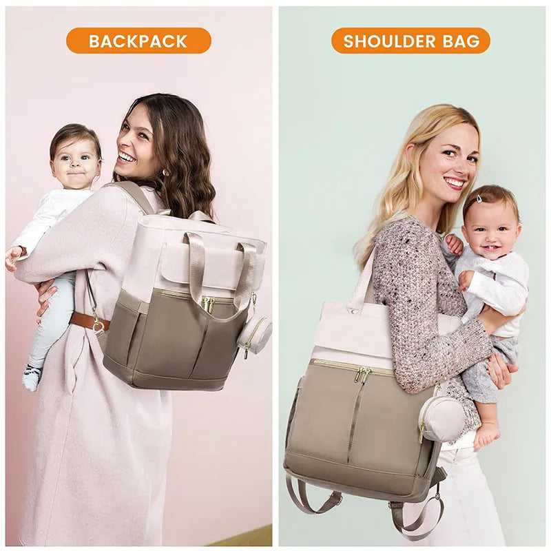 Laptop bag, travel and leisure mommy bag, diaper bag, men's and women's fashionable backpack