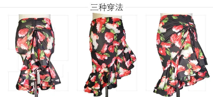 fishtail skirt for adult women modern irregular skirt fishbone bottom dress latin dance dress women competition line dance suit
