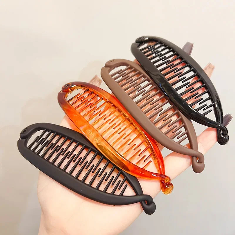 Matte Frosted Banana Hair Clip