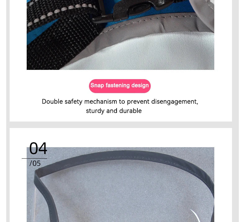 Imperméable à capuche pour animaux de compagnie réglable et léger, équipement de protection contre la pluie pour chien, conception de bande réfléchissante, adapté à toutes les saisons