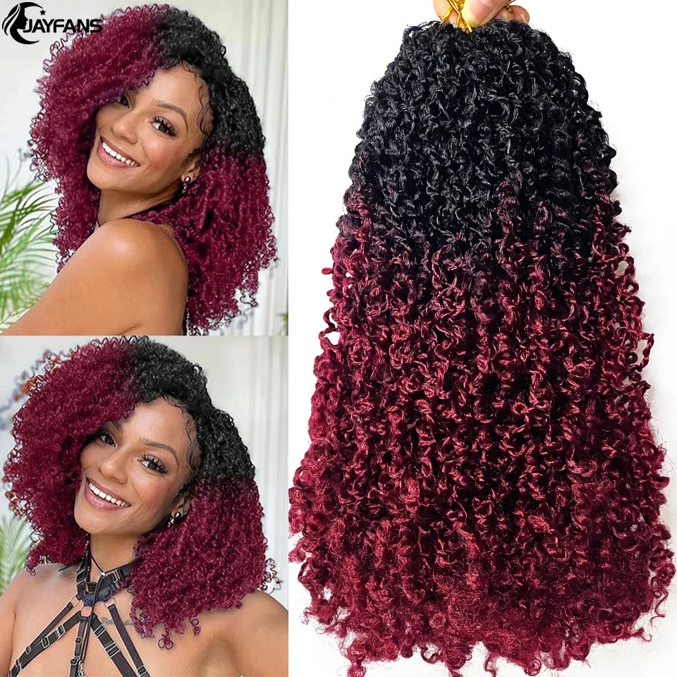 Jayfans 12 8 pulgadas Cabello de ganchillo Yanky Twist preenrollado Bohemian Passion Twist Spring Mini Twist Crochet Hair para mujeres y niñas negras
