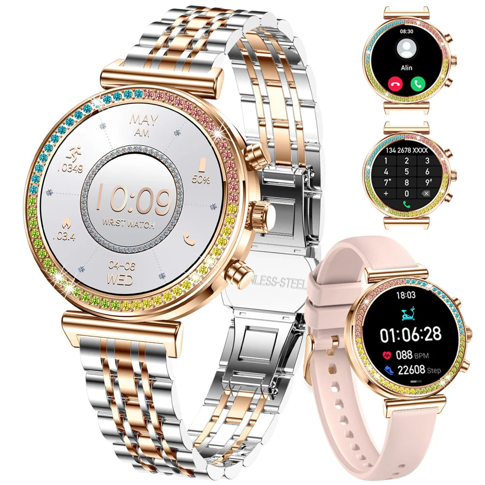 2025 New Smartwatch For Woman 1.27" HD Display Smart Watch Women Bluetooth Calls Waterproof Sports Heart rate Monitoring Watches