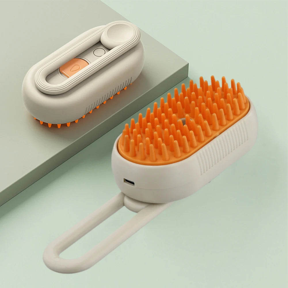 Brosse vapeur électrique 3 en 1 pour animaux – Nettoyage, toilettage et massage