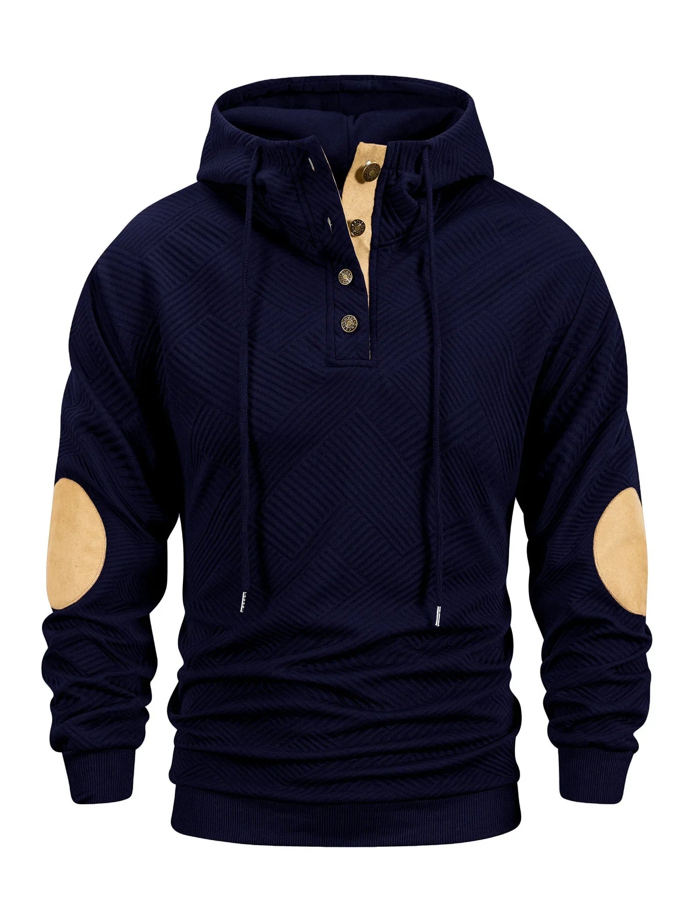 Men's Hooded Sweatshirts Stand Collar Long Sleeve Casual Knitted Hoodies Autumn Winter Casual Pullover Comfortable Streetwear