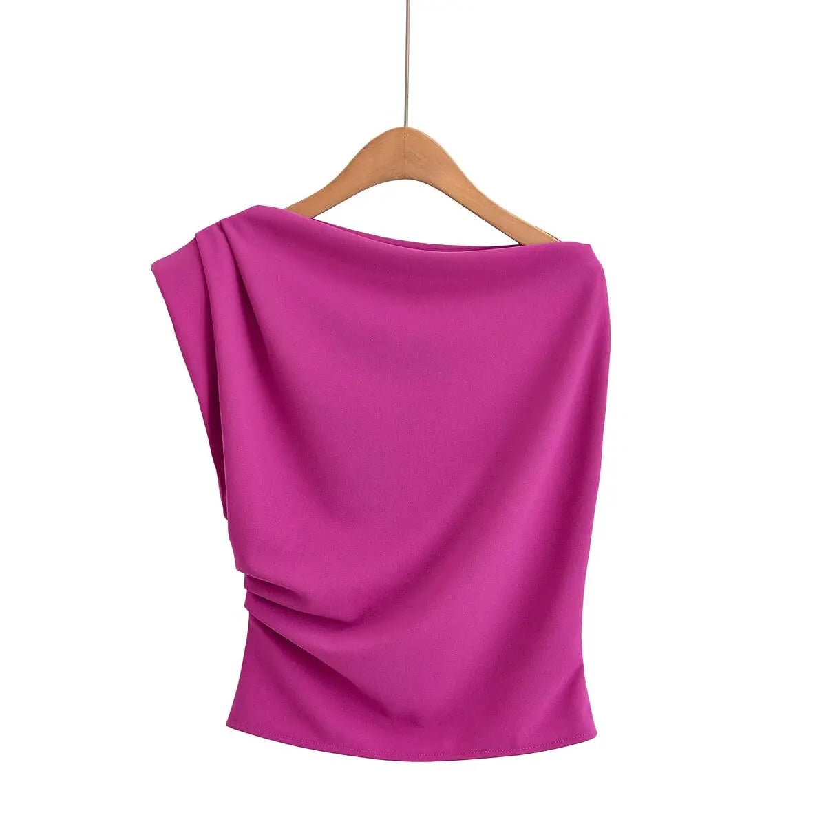Women's Tops T-shirt Summer New Chic Slim Ruched Fashion Joker Summer T-shirt Tops Women's Street Fashion Youth Travel Tops