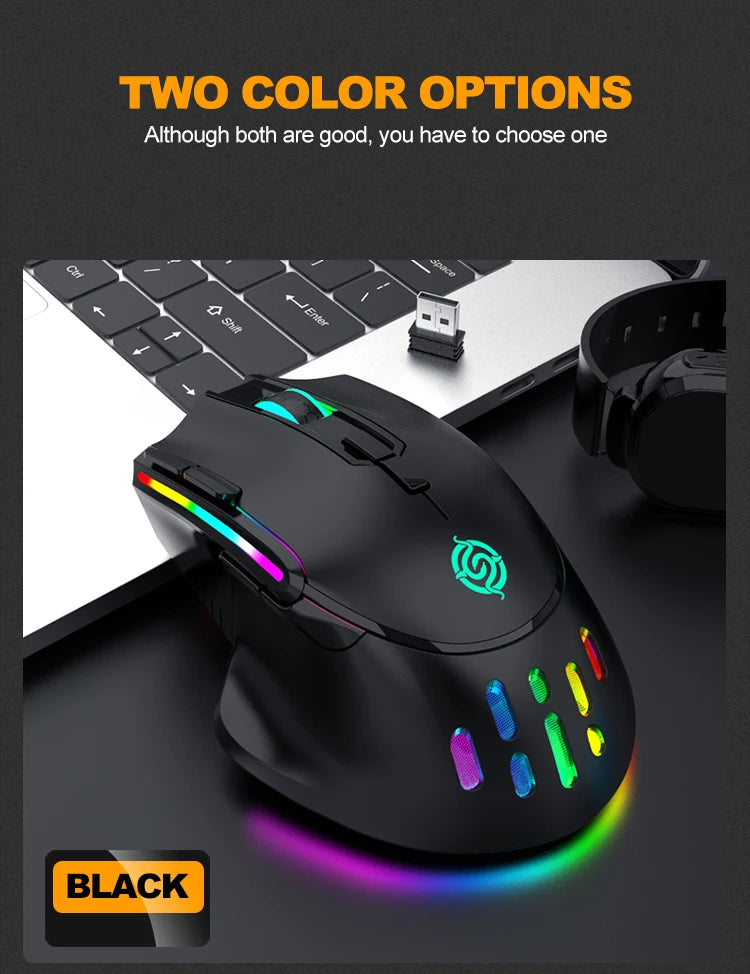 NEW Rechargeable USB 2.4G Wireless Mouse RGB Colorful Gaming Mouse Desktop PC Computers Notebook Laptop Mice Mause Gamer