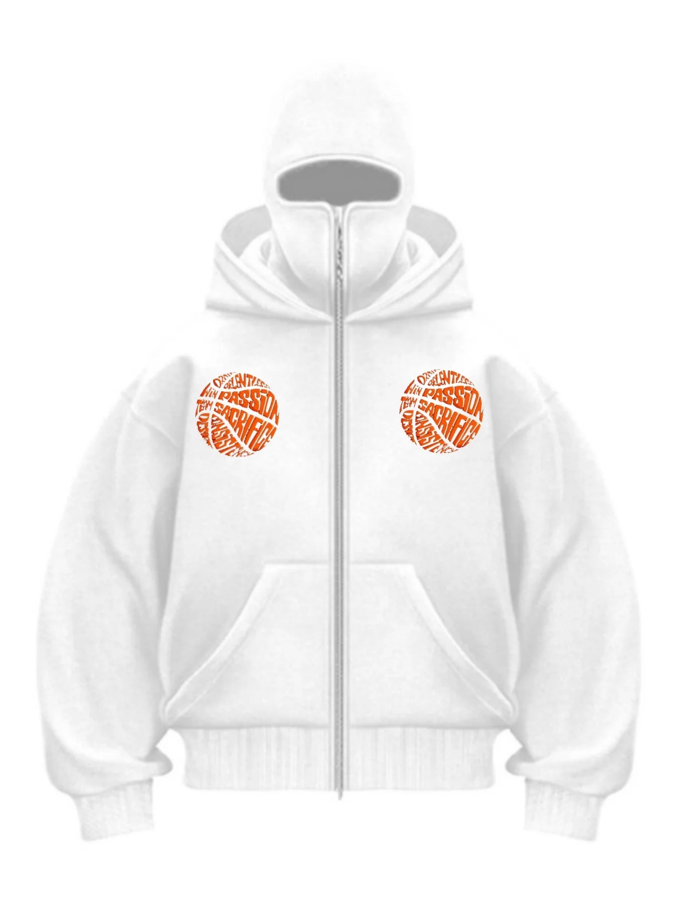 Balaclava Men Zip Hoodie Winter Warm Casual Sweatshirt Y2K with Hooded Face Mask Zipper Design Sports Jacket Outdoor Activities