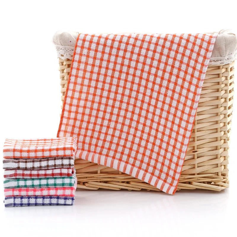 6PCS Toalla de cocina de algodón Absorbente Paños de cocina Suministros de limpieza de cocina