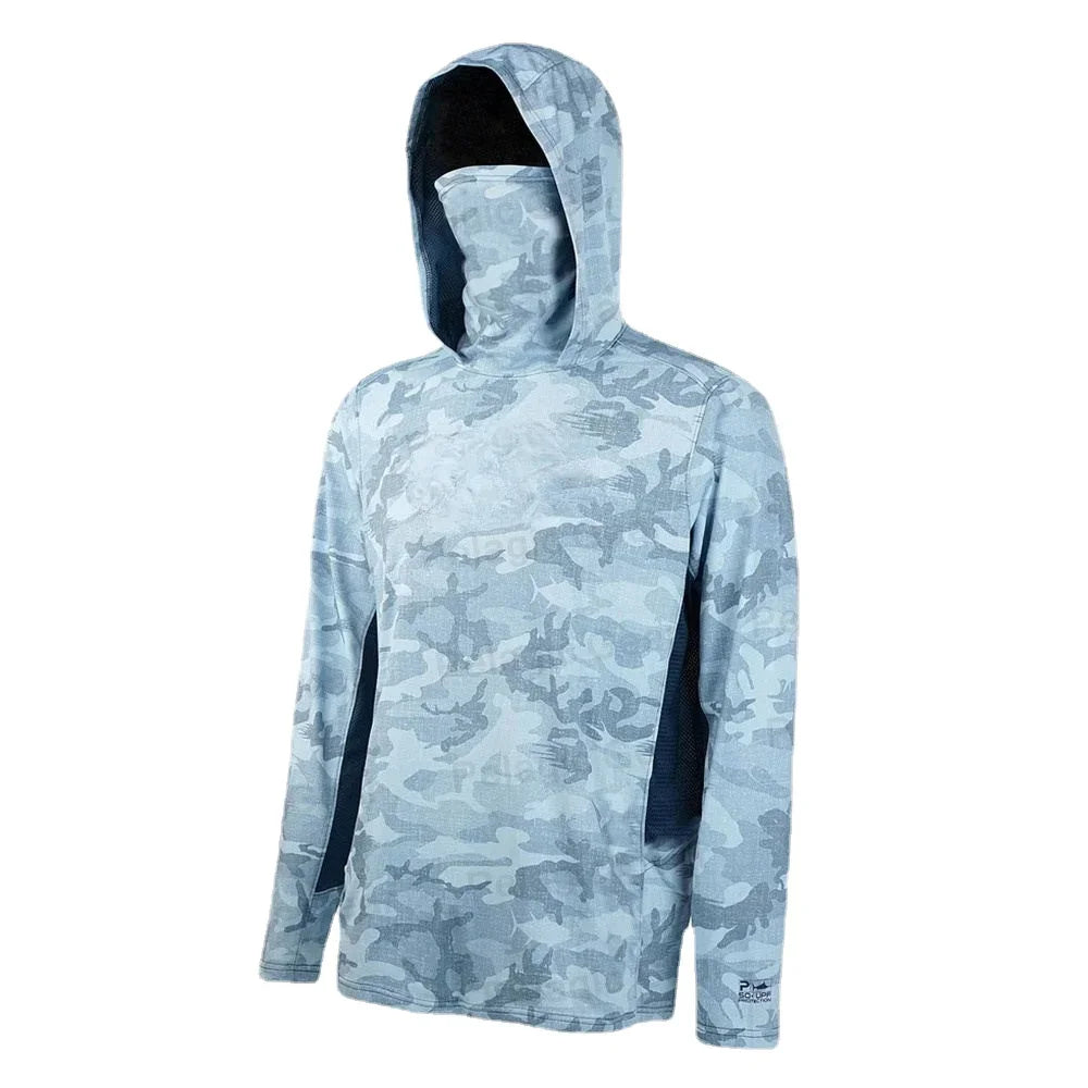 Gear Fishing Shirt Summer Long Sleeve Shirt UPF50 Quick Dry Breathable Hooded Fishing Clothes Anti-UV Fishing Shirts