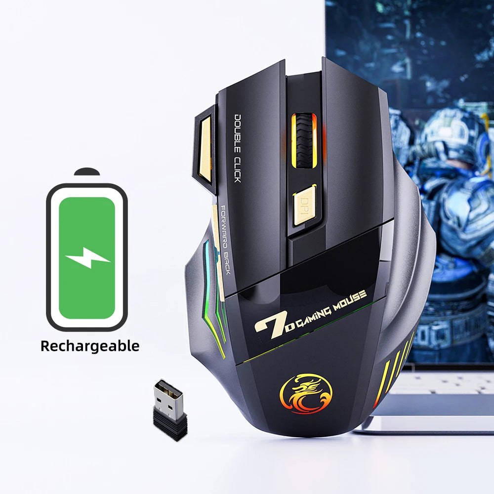 7 Buttons Rechargeable Wireless Mouse Gamer Gaming Mouse Ergonomic Computer Mice For Computer PC Gamer Mouse Laptop Accessories