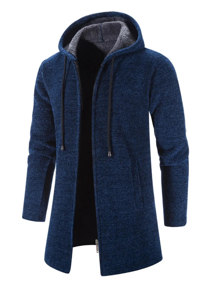 New Mens Long Sleeve Hooded Sweater for Men Zipper Sweatshirts Oversize Streetwear Warm Solid Color Autumn Jacket Hoodie Men ﻿