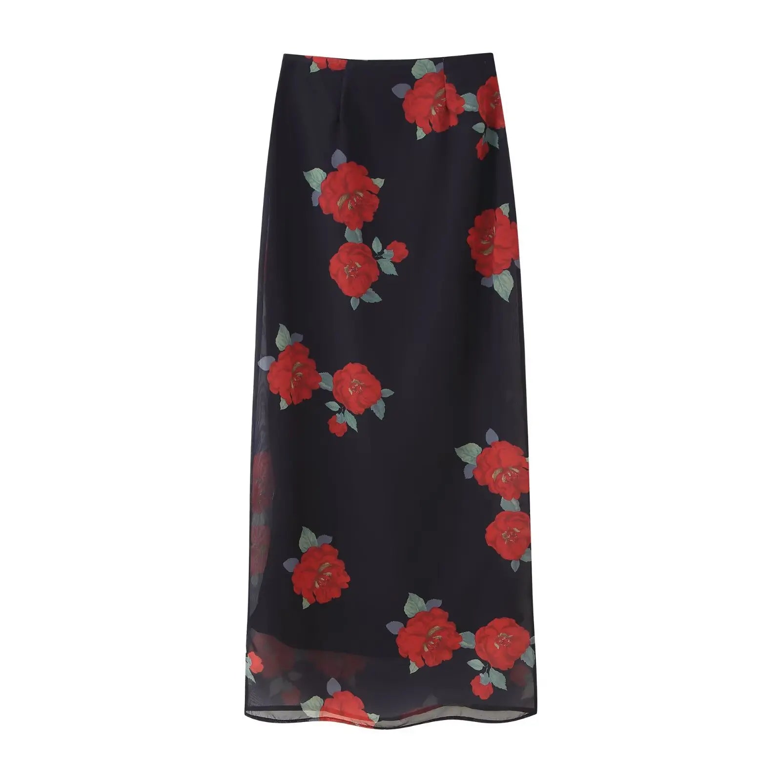 Women's Summer Skirt Sexy Two Piece Set Fashion Flower Print Holiday Party Suspender Top High Waist Slim Midi Skirt
