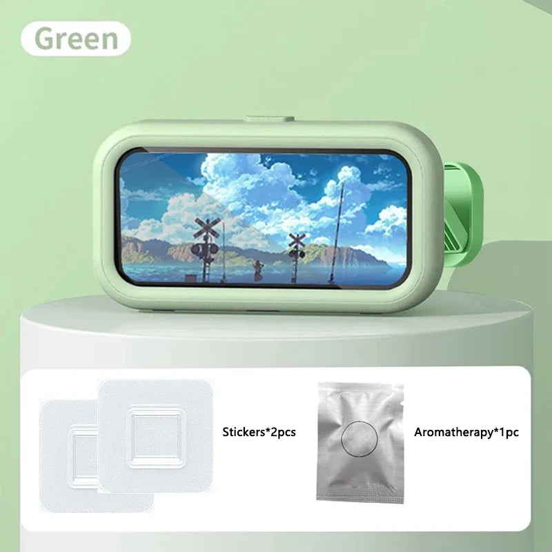 Shower Phone Holder with Speaker - 480 Rotation, Wall Phone Mount for Shower, Waterproof Anti Fog Shower Case for 4-7" Phones