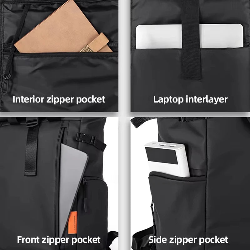Men's Travel Camping Bag 15.6inch Laptop Computer Backpack Outdoor Waterproof Hiking School College Business Trekking Rucksack