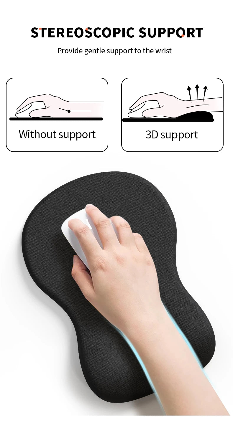 Comfortable Mouse Pad Wrist Rest，Ergonomic Mouse Pad Wrist Support , Relieve Wrist Pain Gel Mouse pad, Laptop, computer, office