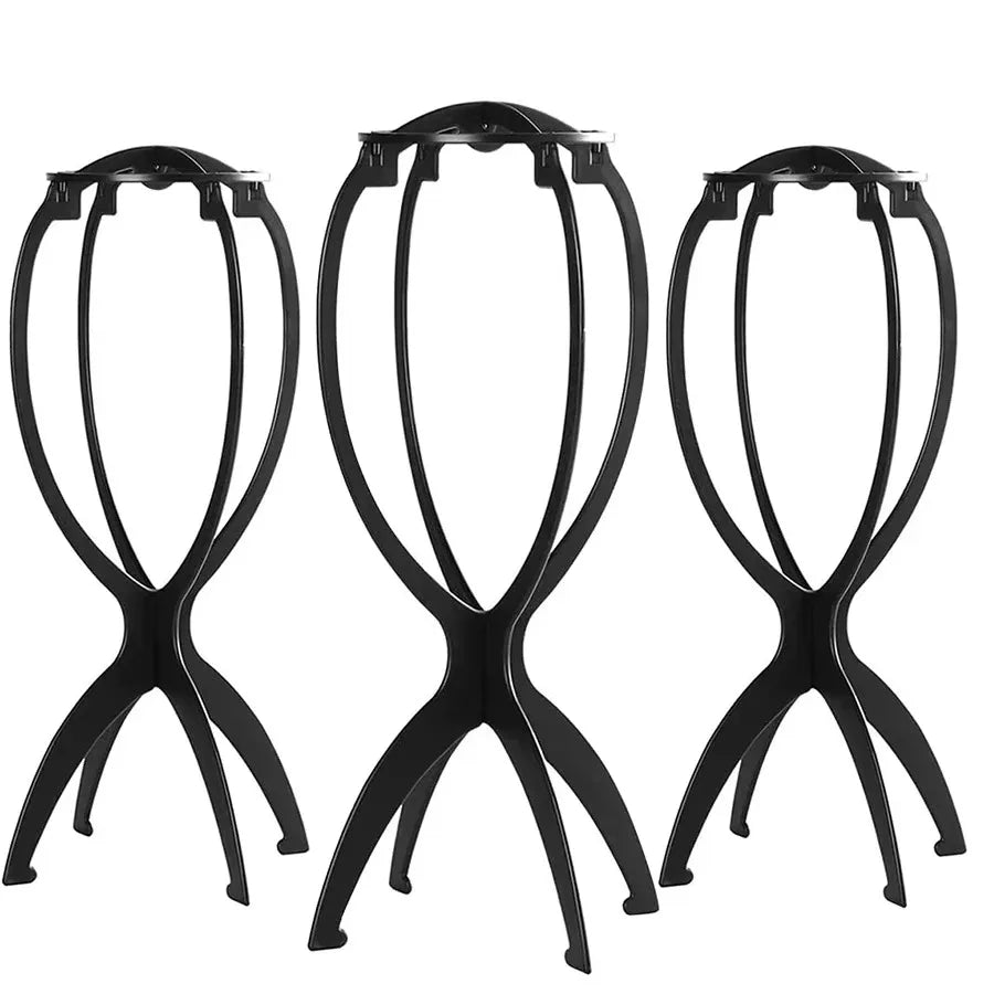 1/3PCS Plastic Wig Stand Portable Wig Head Stand Black Pink Wig Hang Holder Stand Durable Hair Display Tools Wig Accessories