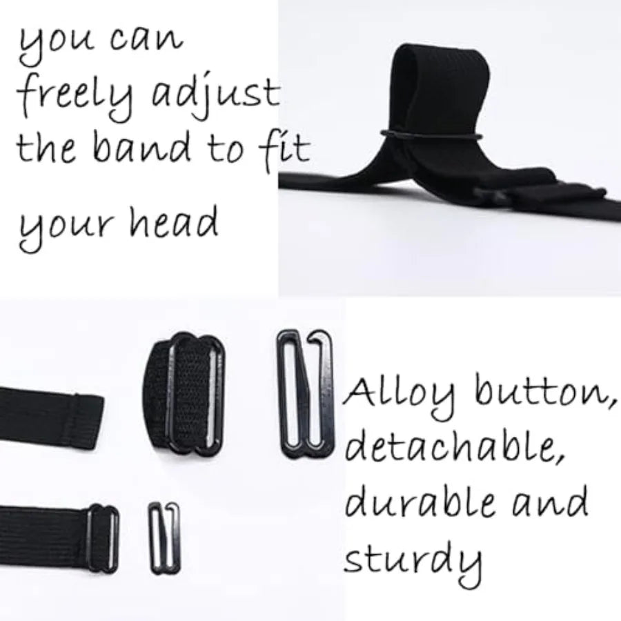 2 PCS Adjustable Elastic Band for Wigs Removable Wig Band Nonslip Wig Strap Black Elastic Bands for Glueless Wig Making Wig Cap