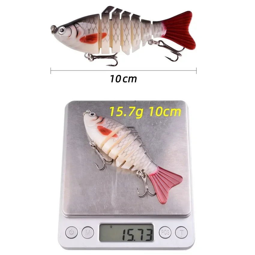 1pcs/Winter fishing gear Bionic Multi-section Swim hard bait  Artificial Wobbler Trolling pike carp crank lure