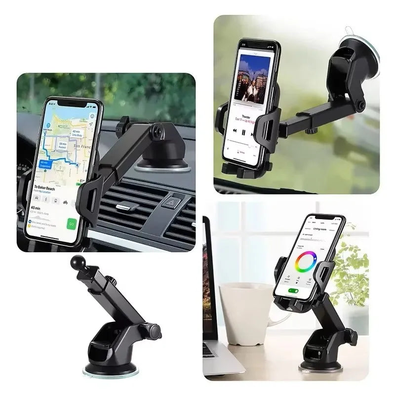NUEVO Soporte Universal de Ventosa para Teléfono de Coche, Soporte para Móvil de Salpicadero o Parabrisas de Coche Giratorio 360° para Smartphones