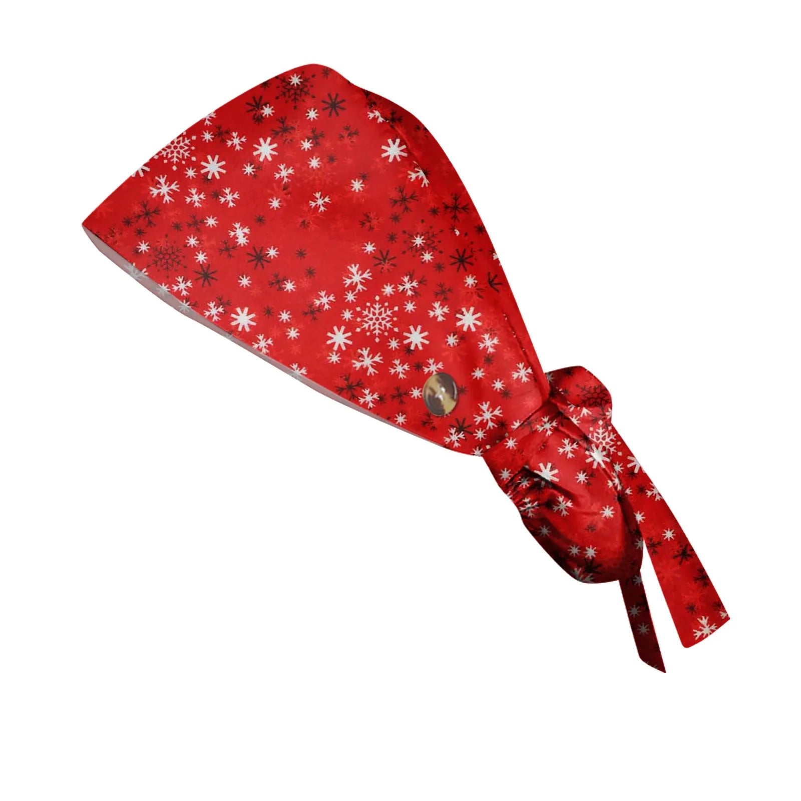 Long Hair Work Hat Fashion Christmas Print Adjustable Work Cap Beauty Salon Nursing Cap Female Surgical Hat Scrub Caps Acces