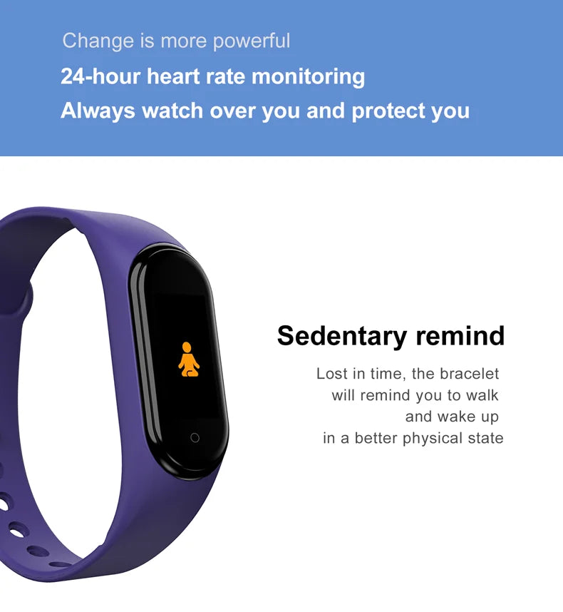 Smart Watch Wristband Waterproof Watch Blood Pressure Heart Rate Monitor Fitness Tracker Sport Smart Bracelet Electric Clock