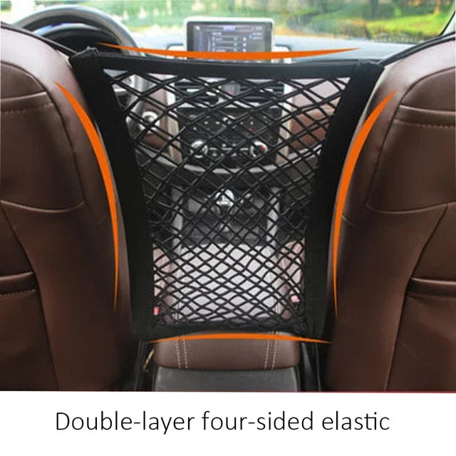 Elastisk oppbevaringsnett i bagasjerommet på baksetet Sikkerhetsbeskytter for baksetet Netting Oppbevaringspose i bilen Tilbehør til bilinteriør