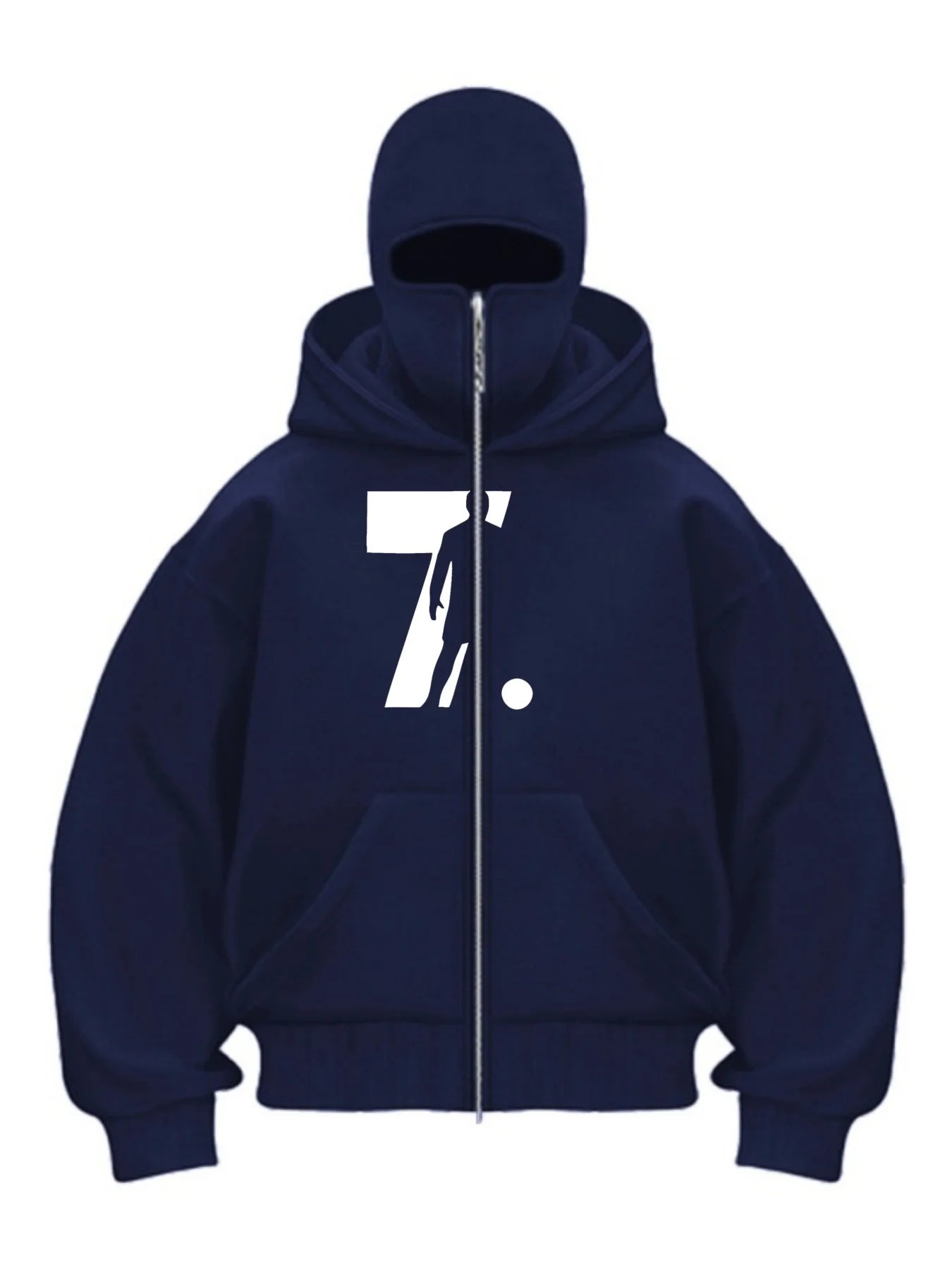 Balaclava Men Zip Hoodie Winter Warm Casual Sweatshirt Y2K with Hooded Face Mask Zipper Design Sports Jacket Outdoor Activities