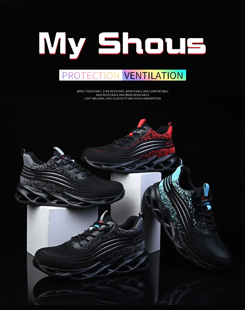 2025 New Work Shoes Man Work Sneakers Steel Toe Shoes Anti-smash Anti-puncture Safety Boots Breathable Women Protective Shoe