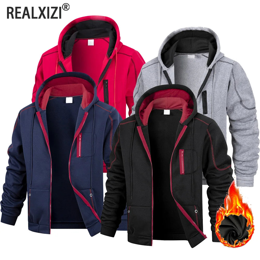 Autumn Men's Sports Jacket Hoodies Long Sleeves Sweatshirt Men Casual Everyday Outdoor Zipper Jacket Hooded Tracksuit Coats