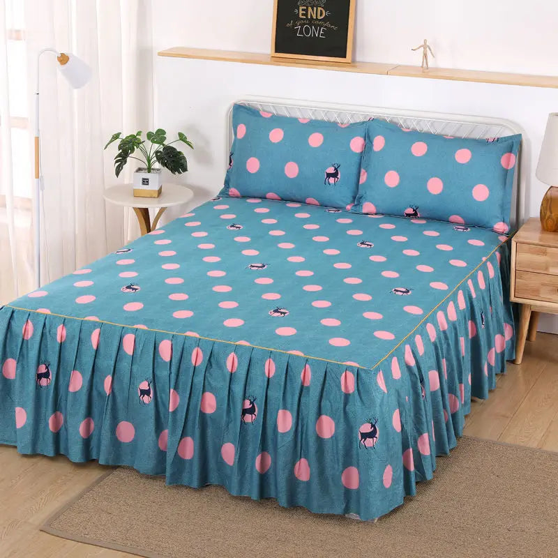 Korean Style Bedspread & Coverlet with Breathable Bed Skirt, Anti-Fade & No Shrinkage Simmons Protective Cover