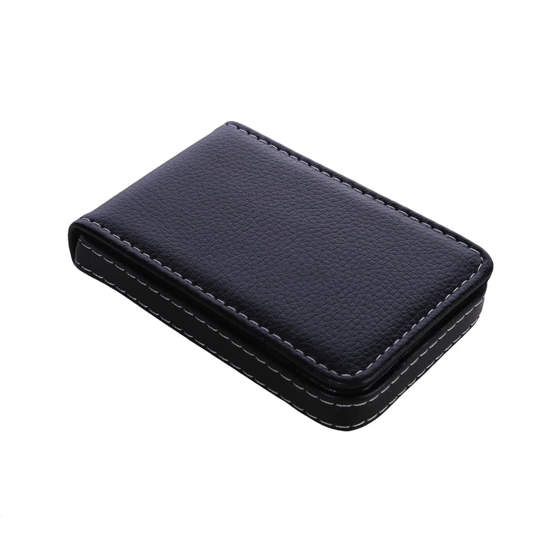 Business Card Holder, Vertical Version PU Leather Business Card Case Pocket Business Name Card Holder With Magnetic Shut