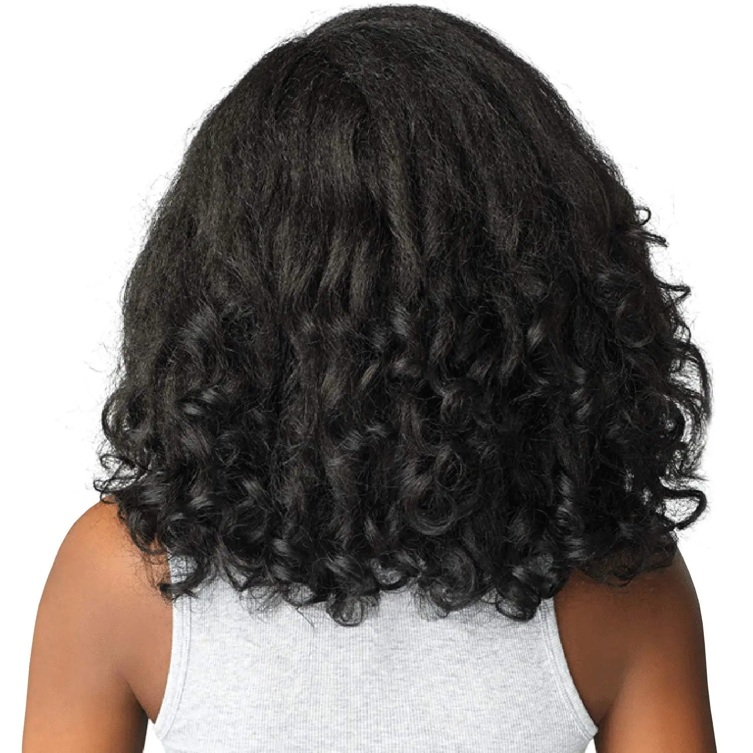 Media Peluca Rizos Pelo Humano Sin Pegamento Peluca Lista para Usar 4C Afro Rizado Kinky Peluca con Diadema 3 EN 1 Media Peluca Flip Over con Clips