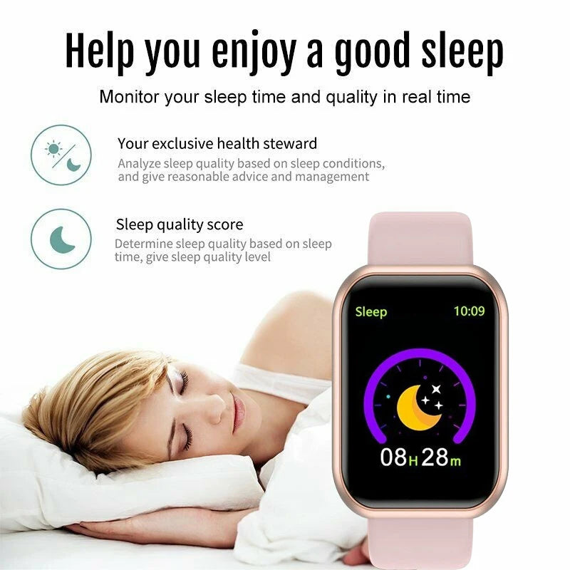 Smartarmbånd Smartklokker Menn Kvinner Gaver Sport Blue Tooth Band Puls Blodtrykk Fitness Tracker For Android IOS
