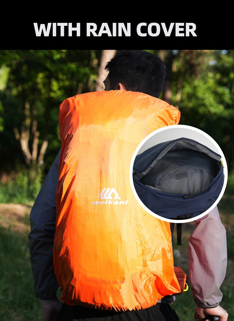 Hiking Backpack With Rain Cover Outdoor Camping Climbing Trekking Bag Large Sport Gear Organiser Daypack Travel Luggage Rucksack