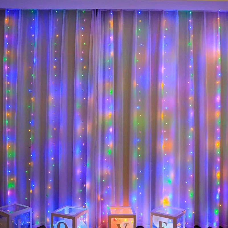 LED String Lights Christmas Decoration Remote Control USB Wedding Garland Curtain 3M Lamp Holiday For Bedroom Bulb Outdoor Fairy