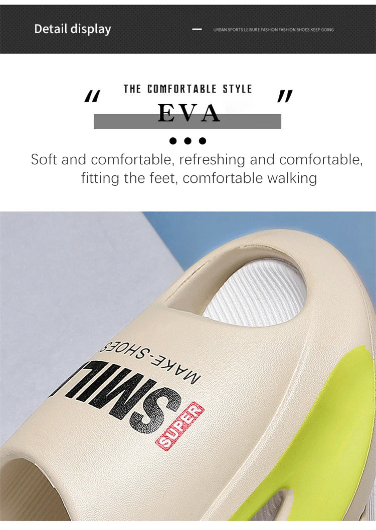 Men Slippers New Slides with a Sense High Aesthetic Value External Wear Anti Slip Thick Bottom, Beach Cool Slippers for Men