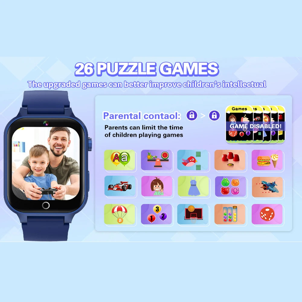 Kids Smart Watches For Girls Boys With 26 Games Touch Screen  Camera Pedometer Video MP3 Alarm Kids Digital Watch Birthday Gift