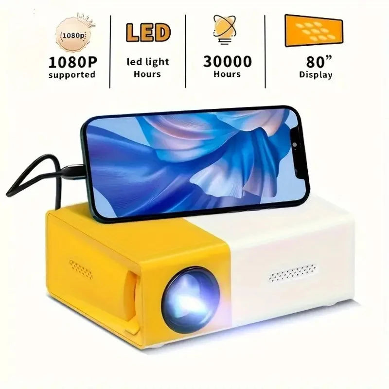 Portable Mini Projector 500 Lumens 3D 4:3 Ratio Suitable For Office And Home Theater Scenes To Enhance The Movie Experience