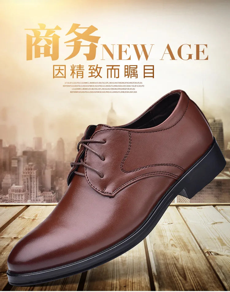 Chaussures habillées pour hommes, chaussures décontractées en cuir, chaussures de mariage, de créateur, à bout pointu, noires, pour le bureau et l'hiver