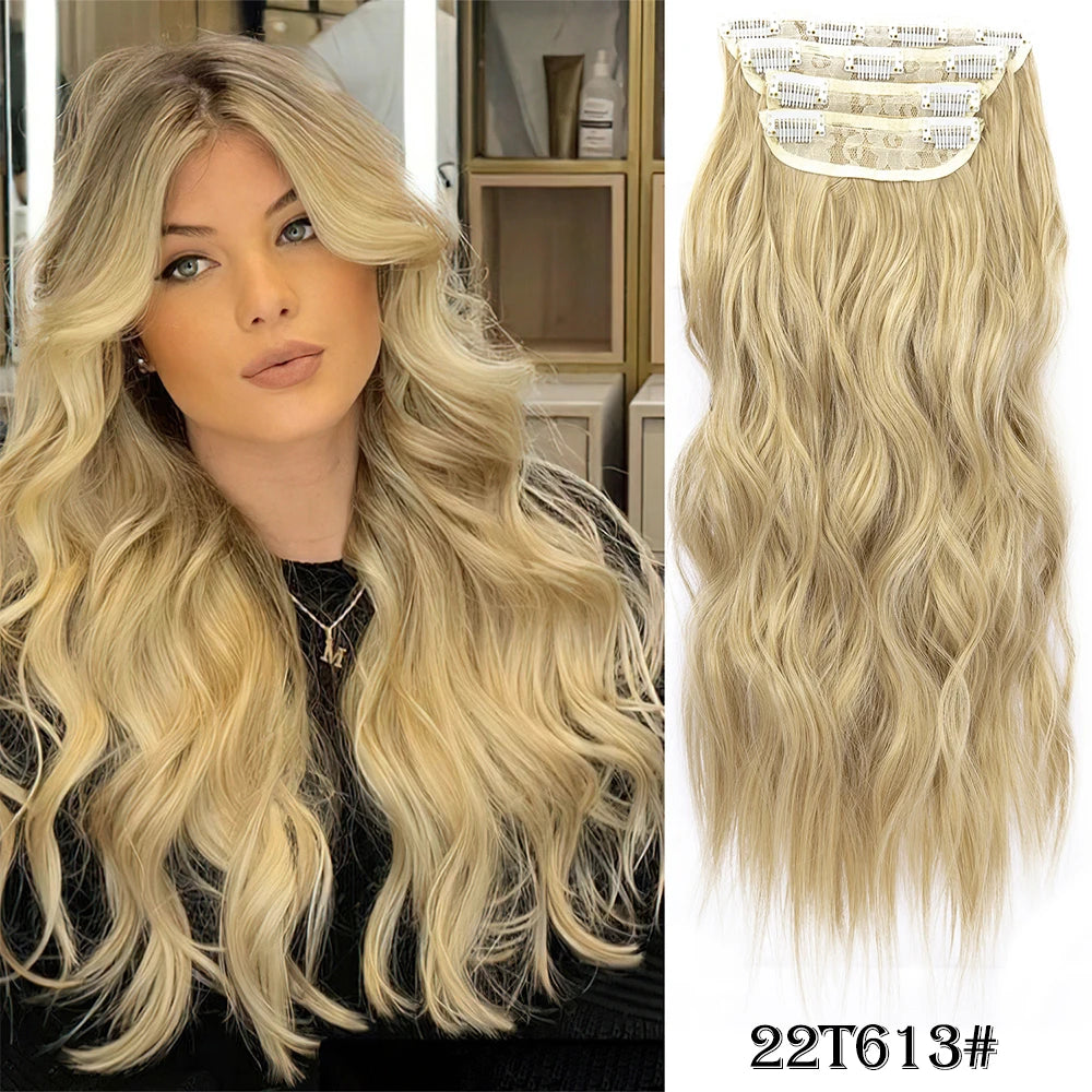 Extensiones de Cabello Ondulado Largo de Clip