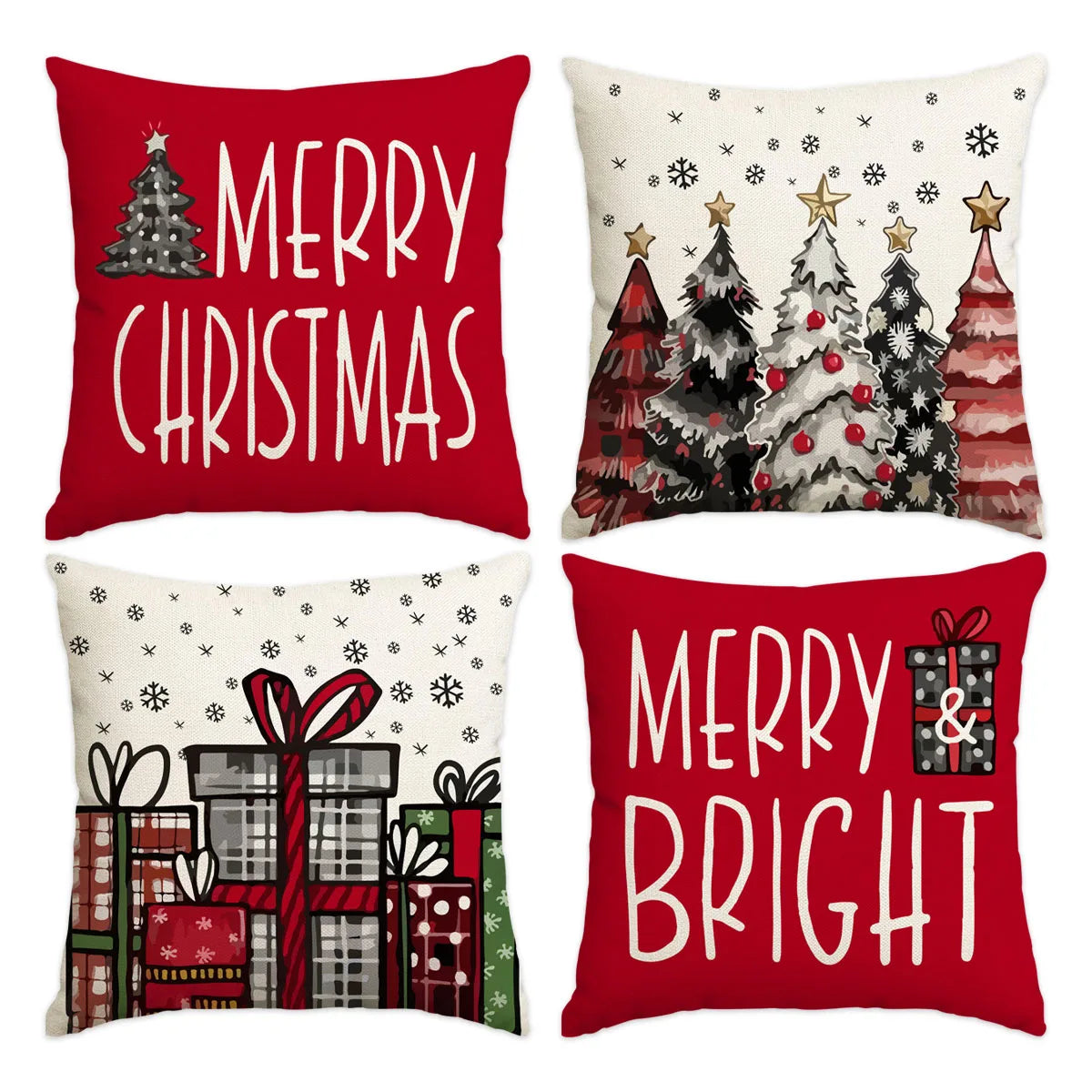 Housse de coussin de Noël à carreaux Buffalo – Confortable, classique et festive
