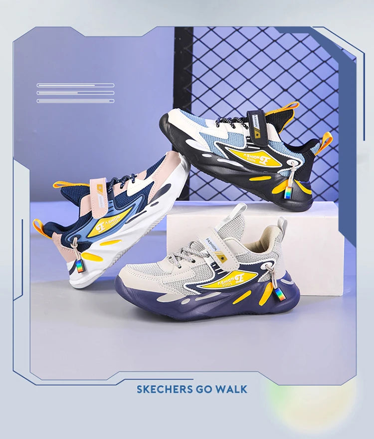 Zapatillas deportivas de malla para niños y niñas, transpirables y antideslizantes, para correr, caminar, zapatillas casuales infantiles