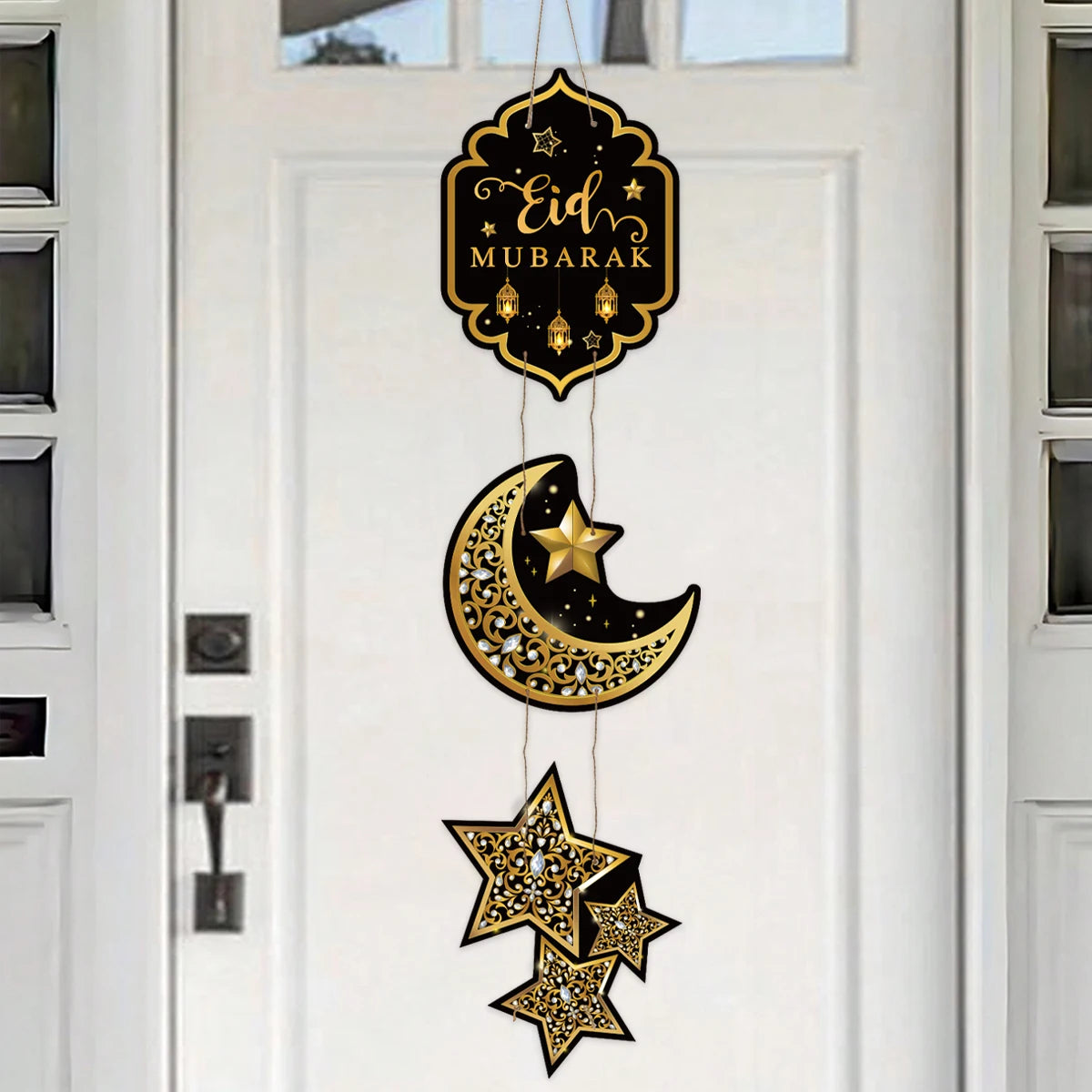 EID Mubarak Decorations Door Hanging Ramadan Decor for Home Door Hanging Ramadan Kareem Islamic Muslim Party Eid Al Adha