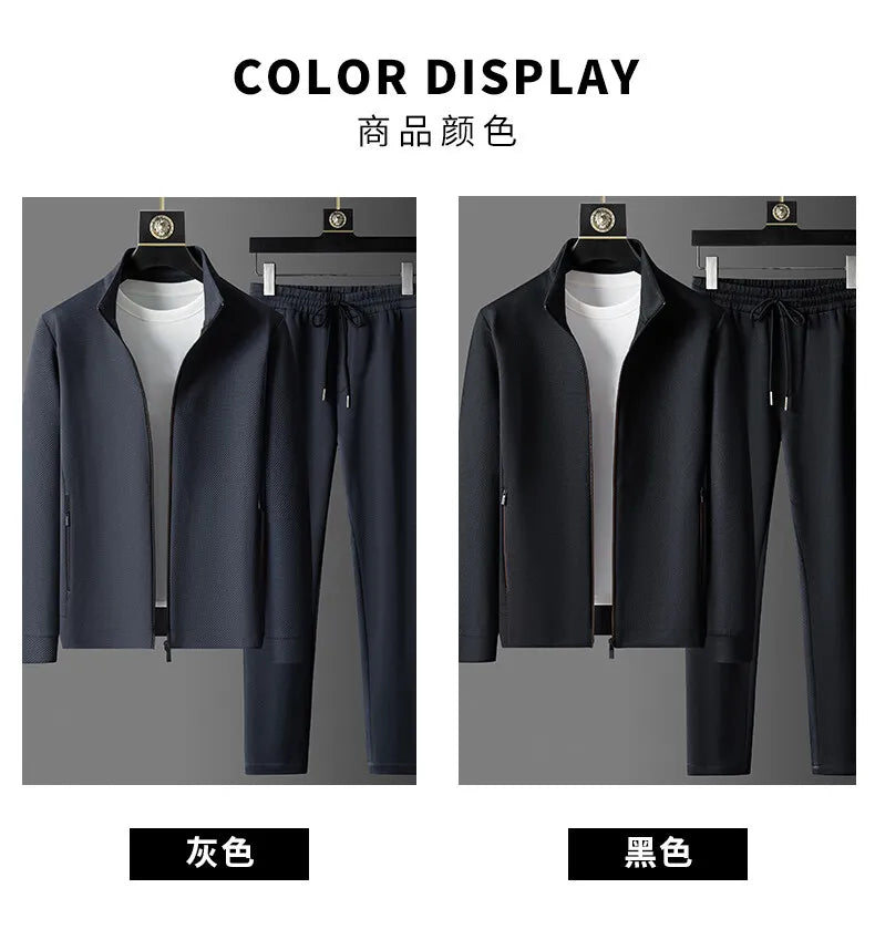 (jackets + trousers) spring fashion men jackets Man coats long sleeve men's casual jackets men A set of clothes size M-5XL
