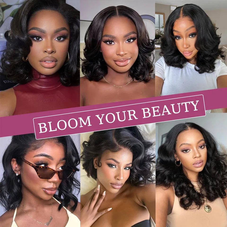 Short Body Wave Bundles Human Hair 8-20 Inch Unprocessed Brazilian Virgin Hair 2/3/4 Packs to Make a Bob Wig Natural Color