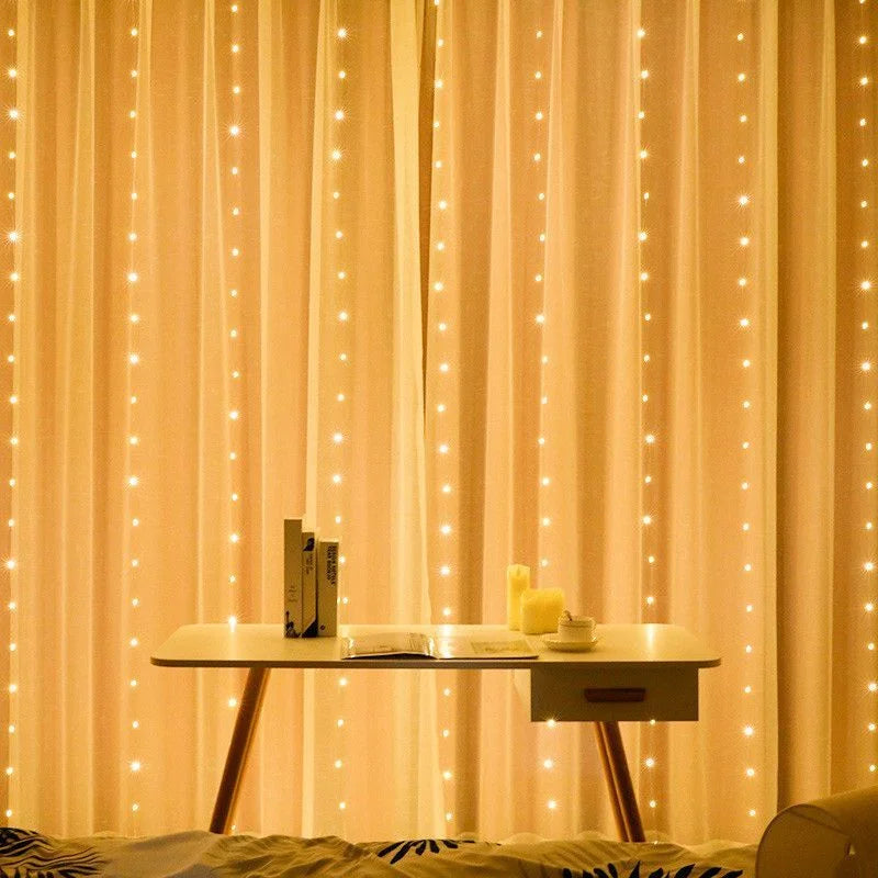 LED String Lights Christmas Decoration Remote Control USB Wedding Garland Curtain 3M Lamp Holiday For Bedroom Bulb Outdoor Fairy